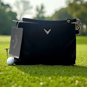 Callaway Ladies Valuables Wristlet NWT Black/Silver 8x5x2.5